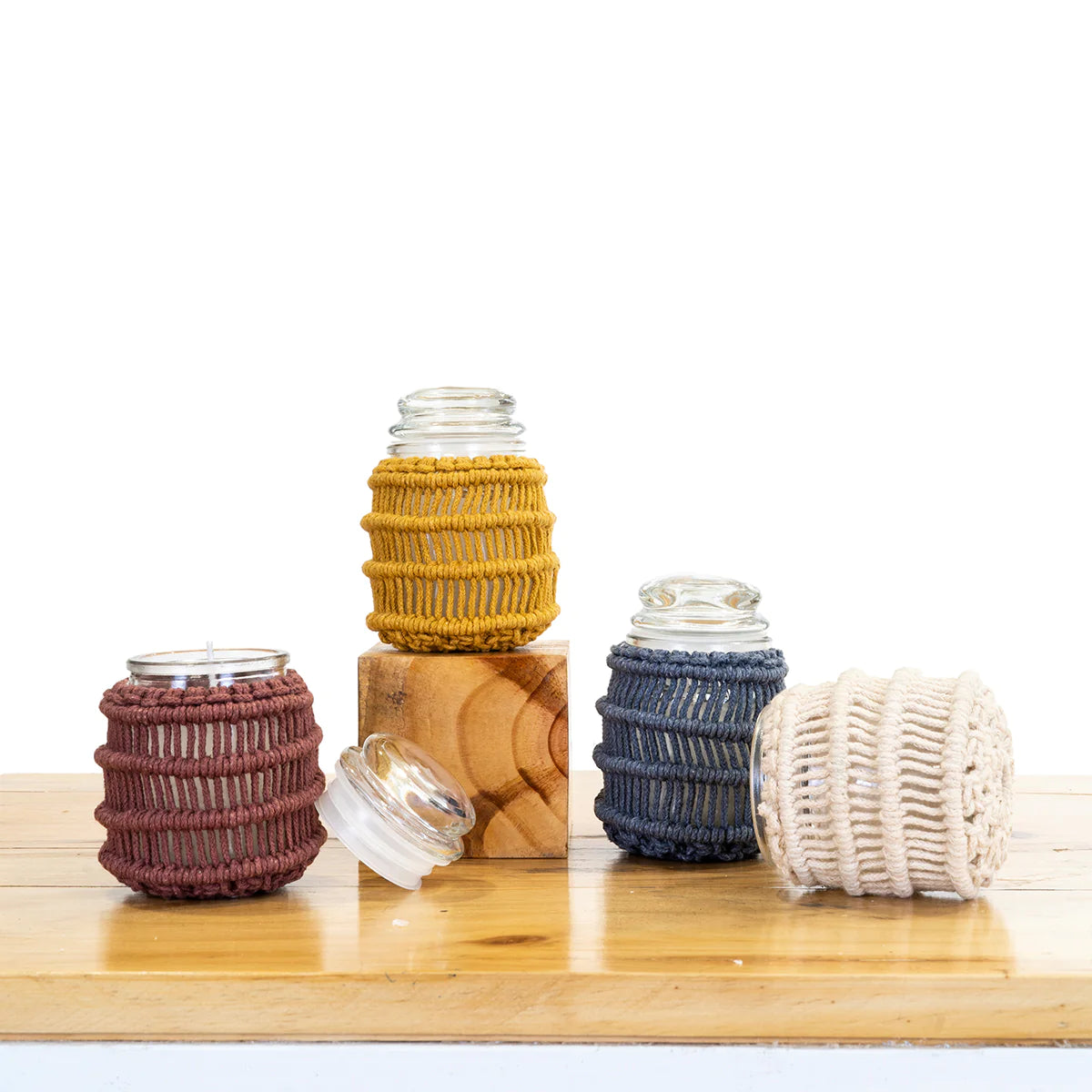 Yellow Meander Candle Jar